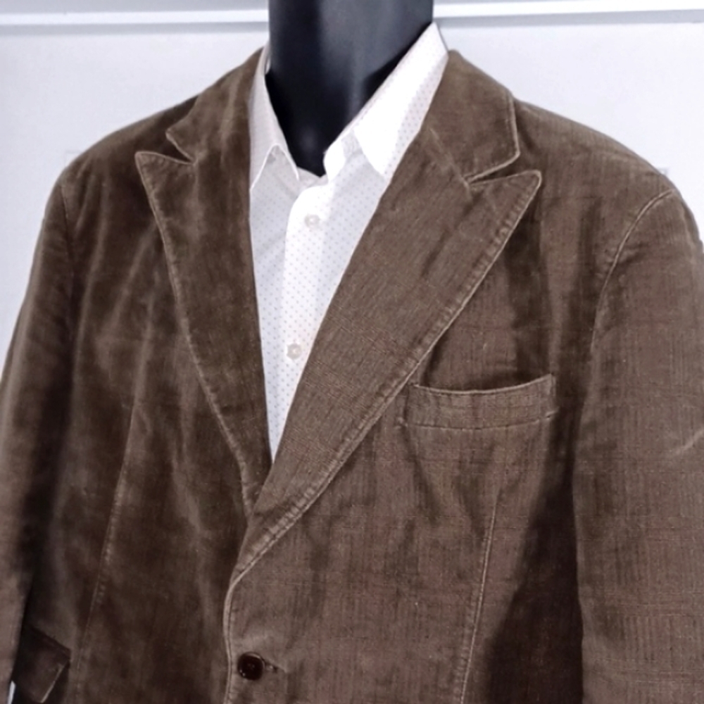 STONES Brown Corduroy Peak Lapel, Fitted Blazer, 42L - UK Style 🇬🇧